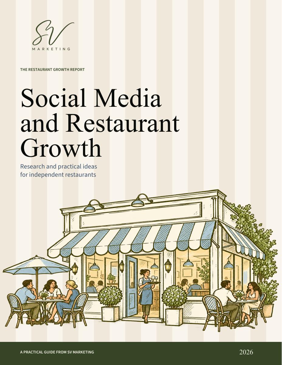 Cover of Social Media and Restaurant Growth, the free SV Marketing restaurant guide