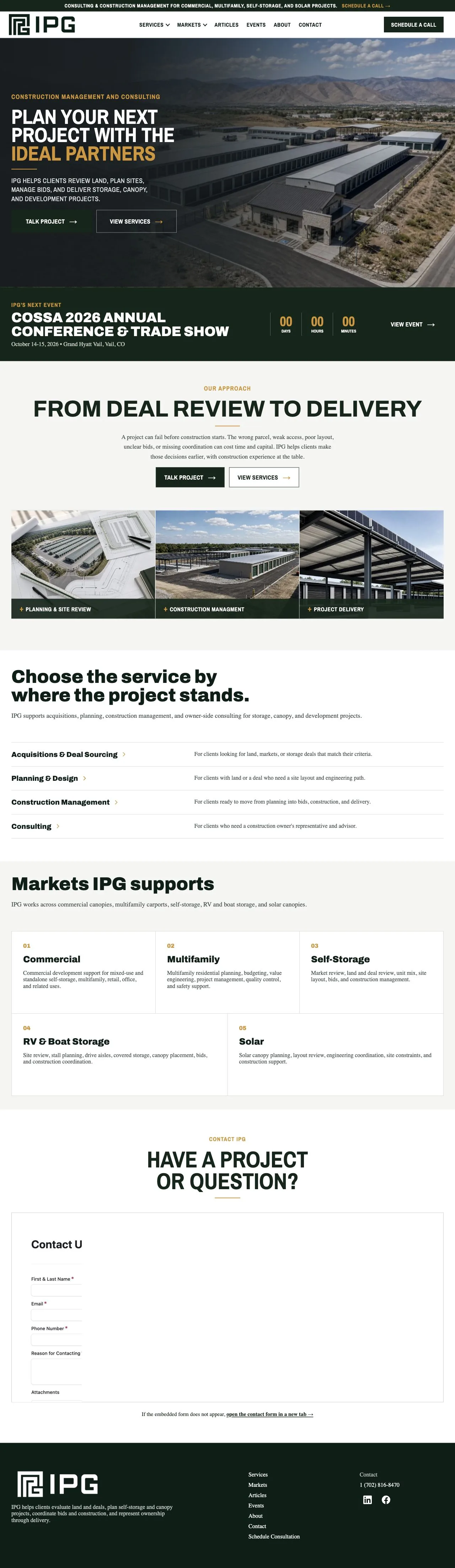 Homepage design for Ideal Partners Group